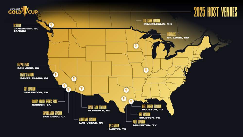 Concacaf anuncia ciudades sedes y estadios para la Copa Oro 2025